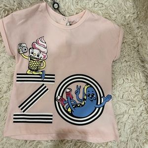 NWT Kenzo Pink Girls Short Sleeve T-Shirt Size 3